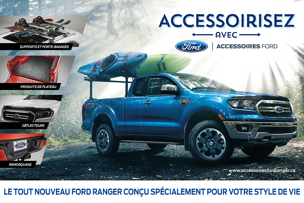 ACCESSOIRISEZ AVEC ACCESSOIRES FORD.  LE TOUT NOUVEAU FORD RANGER CONÇU SPÉCIALEMENT POUR VOTRE STYLE DE VIE.